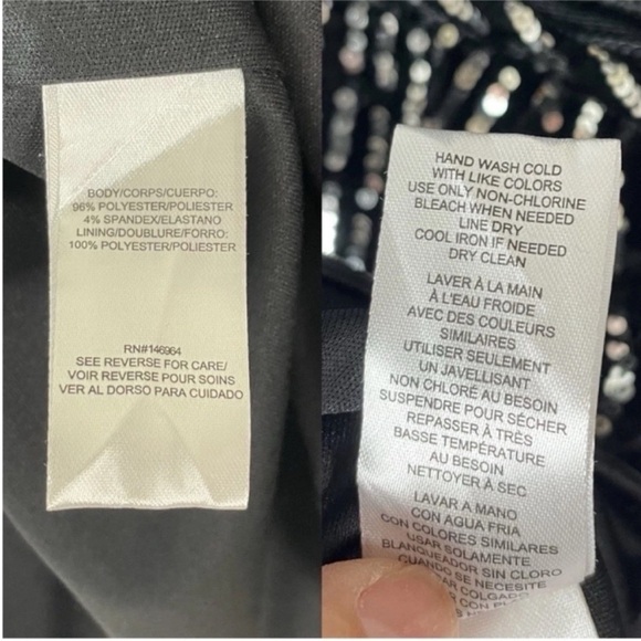 Julia Jordan Elegant Black Sequin 3/4 Sleeve Dress 6 - Picture 5 of 6